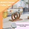 RISOKEYS 47.24" Modern Style Glass Top MDF Coffee Table - Rectangle Coffee Table with MDF Base and Clear Tempered Glass for Living Room - Natural - 2 of 4