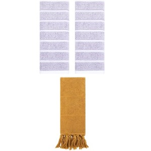 REGALWOVEN 3 Packs Striped and Solid Absorbent Soft Cotton Hand Towel for Bathroom - 1 of 4