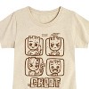 Girls' - Marvel - Guardians of the Galaxy Groot Grid Fitted Short Sleeve Graphic T-Shirt - 2 of 4