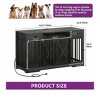 63inch Wooden Double Dog Crate For 2 Dogs TV Stand Dog Kennel Sliding Barn Door for Halloween Christmas Decor - 2 of 4