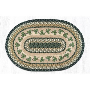 Earth Rugs Cozy Irish Shamrock Oval Patch Tread 20"x30" Nature-Inspired Rug - 1 of 3