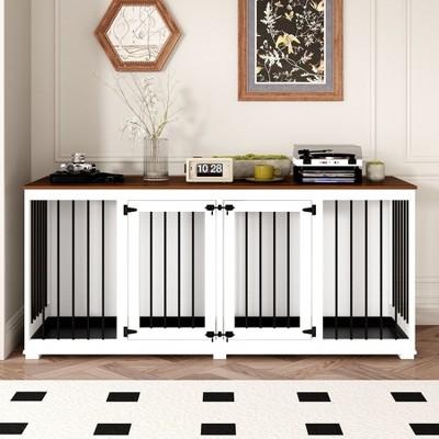 FUFU&GAGA Indoor Furniture Style Dog Kennel with Removable Divider for 2  Dogs