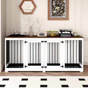 FUFU&GAGA Indoor Furniture Style Dog Kennel with Removable Divider for 2  Dogs - 1 of 4