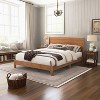 Galano Abby Serene Platform Bed with Headboard in Amber Walnut, Oslo Oak - 3 of 4