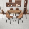 NicBex Dining Table Set for 6 Modern Dining Table with MDF Tabletop, Metal Frame and 6 Suede Chairs for Kitchen - 4 of 4