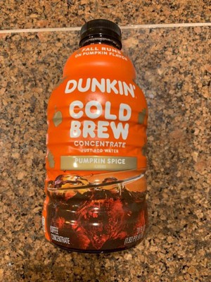 Dunkin' Pumpkin Spice Flavored Cold Brew Coffee Concentrate Medium Roast  Coffee - 31oz : Target