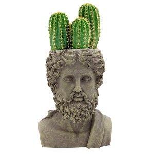 Esterno Greek God Zeus Planter Pot; Garden Decor Statue Head Planter - 1 of 4