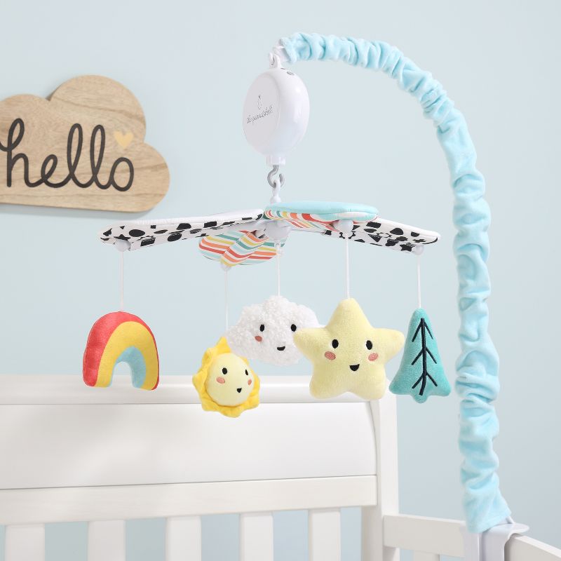 The Peanutshell Blue Look Up High Contrast Musical Crib Mobile for Baby Boys and Girls, 5 of 8