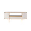 OKD 48" Modern Coffee Table with Sliding Drawer & Faux Marble Top - 2 of 4