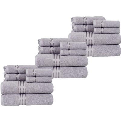 Lavish Home 100% Cotton Plush 8-Piece Bath Towel Set - White