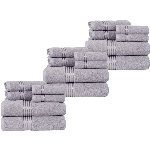 Luxury Home 100% Organic Cotton 6-Piece Bath Towel Set - Gray