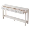 FCH 2 Tiers with 4 Drawers MDF Board 152.5*28*86.4cm Vintage White Entryway Table - 2 of 4