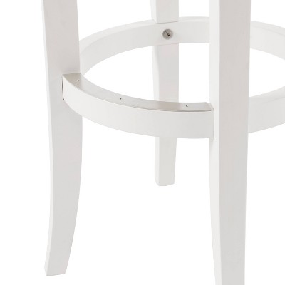 Natick 30" White Rubberwood Backless Bar Stools, Set of 2