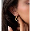 Gold Earrings for Women Trendy, Simple Dainty 14K Gold Plated Paperclip Square Chain Link Dangle Pin Stud Huggie Earrings Lightweight - 3 of 4