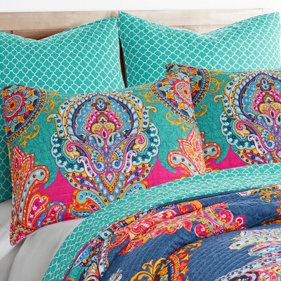 Fantasia Full White Cotton Reversible Quilt Set