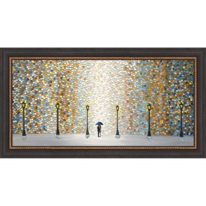 Amanti Art Kiss Under the Golden Rain by Ekaterina Ermilkina Wood Framed Wall Art Print - 1 of 4