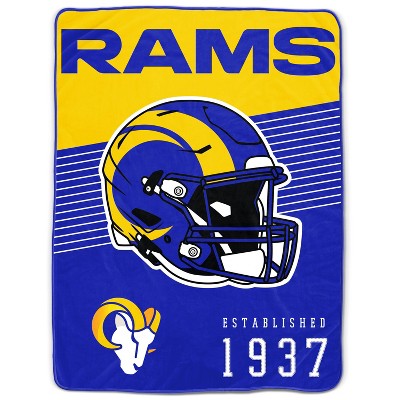 NFL Los Angeles Rams Helmet Stripes Flannel Fleece Blanket