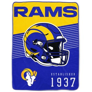 NFL Los Angeles Rams Helmet Stripes Flannel Fleece Blanket - 1 of 3