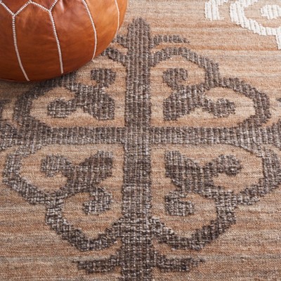 Kenya Charcoal Brown Hand-Knotted Wool 4'x6' Area Rug
