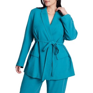 ELOQUII Tie Waist Soft Suiting Blazer - 1 of 4