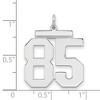 Black Bow Jewelry Sterling Silver, Athletic Collection, Large Polished Number 85 Pendant - 2 of 3
