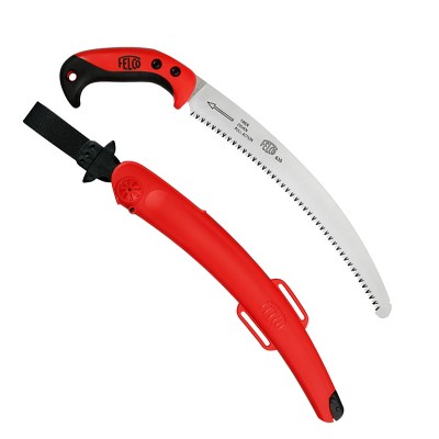 FELCO FEL11630 Pull Stroke Curved 13 Inch Blade Heavy Duty Pruning Hand Saw w/ Sheath for Large Branches, Trees, Bushes, Yard Waste, Camping, and More