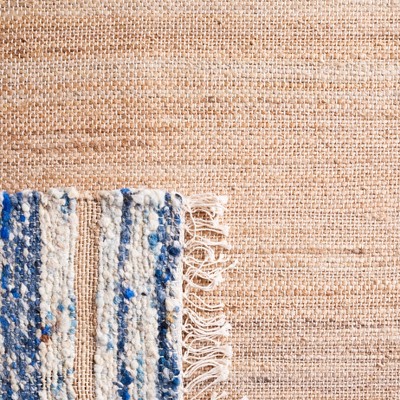 Natura Beige and Navy Handwoven Wool Area Rug