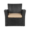 WestinTrends 4 Piece Conversation Outdoor Patio Sofa Set with Square Fire Pit Table - 3 of 4