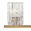 Possini Euro Design Icelight Modern Wall Light Warm Brass Hardwire 25" 3-Light Fixture Textured Ice Glass for Bedroom Bathroom Vanity Living Room - 3 of 4