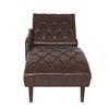 Okak Luxurious Tufted Armless Chaise Lounge Chair with Nailhead Design,Comfy PU/Fabric Upholstered Accent Chair for Living Room,Office - 3 of 4