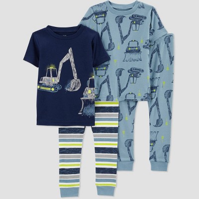 Carter's Just One You® Toddler Boys' 4pc Construction Pajama Set - Blue