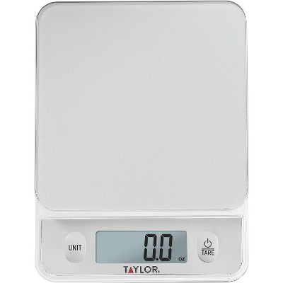 Taylor Digital Kitchen 11lb Food Scale With Removable Tray Stainless Steel  Platform : Target