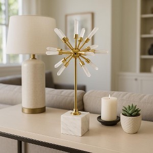Decorative Crystal Starburst Statue with Base for Home Decor - Stylish Sculpture Accent for Office, Shelf, and Living Room Decor - 1 of 4
