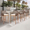 VINGLI Outdoor Bar Stools Set of 2, Heavy-Duty Outdoor Barstools Boho Woven Patio Bar Stools with Backrest, Balcony Pool Bar Chairs with Cushions - 2 of 4