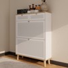 ALEXOUN Shoe Cabinet with 2 Flip-Up Doors & 2 Drawers,Freestanding Narrow Shoe Organizer,Space-Saving Shoe Rack,for Small Spaces,Apartments - 4 of 4