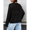 Womens Lightweight Crochet Cardigan Tie Front Shrugs Knit Cardigan Crop Tops Long Sleeve Mesh Sweaters Summer Beach Cover Up - 2 of 4
