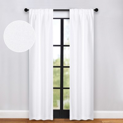 Modern Farmhouse Textured Room Darkening Semi-Blackout Curtains, Set of 2 by Blue Nile Mills