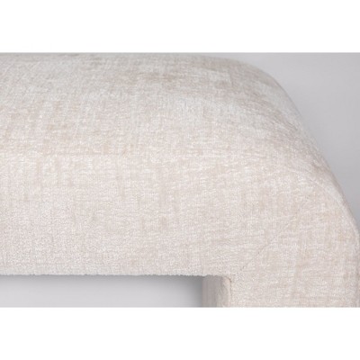 Sophia Beige Jacquard 60'' Modern Curved Upholstered Bench