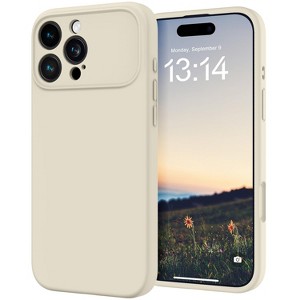BONGEEK Silicone for iPhone 15 Case (Upgraded to 17 Design Style) Soft Gel Rubber Shockproof Phone Case Anti-Scratch Microfiber Lining- Stone - 1 of 4