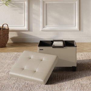 StorageBud Storage Ottoman for Bedroom End of Bed, Faux Leather Storage Bench, Large Storage Ottoman Bench, Entryway Bench with Storage - 1 of 4