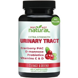 Why Not Natural 5-in-1 UTI Pills with D Mannose, Cranberry PAC Extract, Probiotics and Vitamin C & D - Urinary Health Formula for Women and Men - 1 of 4