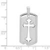 Black Bow Jewelry Rhodium Plated Sterling Silver Small Cross Dog Tag Pendant, 16 x 35mm - 4 of 4