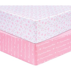 Sammy & Lou Baby 2 Pack Fitted Crib Sheet - Floral - 1 of 4