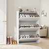 Shoe Cabinet with Flip Drawers, Wooden Shoe Organizer Cabinet with Adjustable Shelf, Shoe Storage for Entryway, Hallway, Living Room - 3 of 4