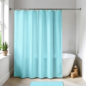 Evideco French Home Goods Extra Long Shower Curtain Liner Plastic 79"L x 71"W - 1 of 4