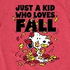 Boys' - Peanuts - Just A Kid Who Loves Fall Short Sleeve Graphic T-Shirt - 2 of 4