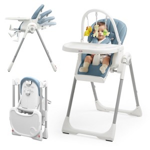 KUB Baby High Chair, 3 in 1 Foldable High Chair with 7 Height & 4 Recline Adjustable, Removable Tray & Seat - 1 of 4