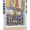 Aoibox Non-Woven Shoe Rack Shelf, Sturdy Stackable Shoe Organizer for Closet, Entryway, Garage & Corridor, Medium, Black - 4 of 4