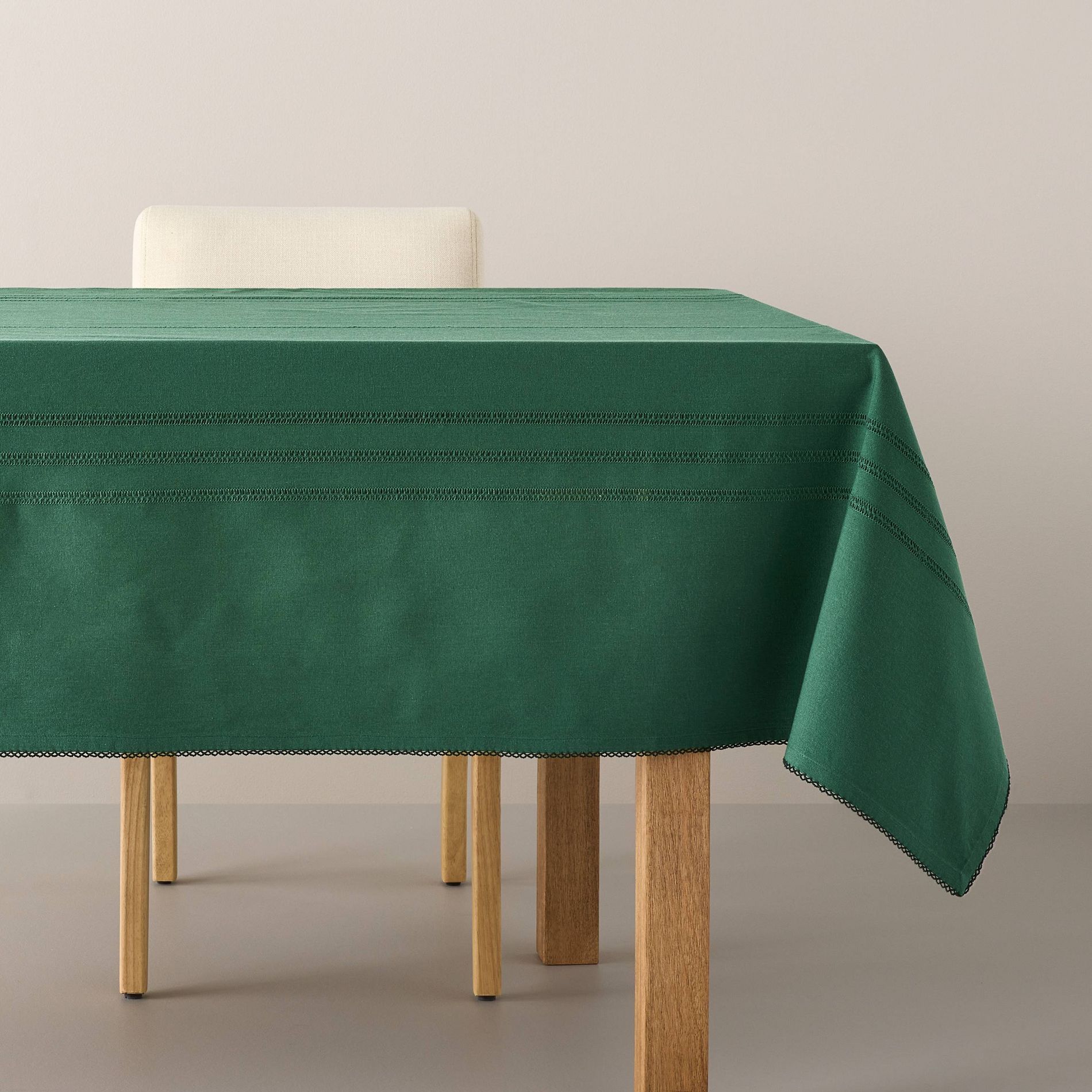 84"x60" Tonal Trim Tablecloth Green - Hearth & Hand™ with Magnolia