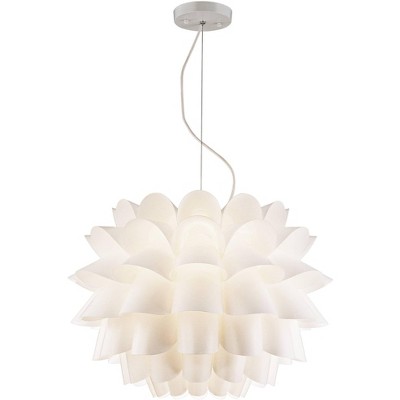 Possini Euro Design White Flower Pendant Light 25 1/4" Wide Modern Fixture for Kitchen Island Dining Room